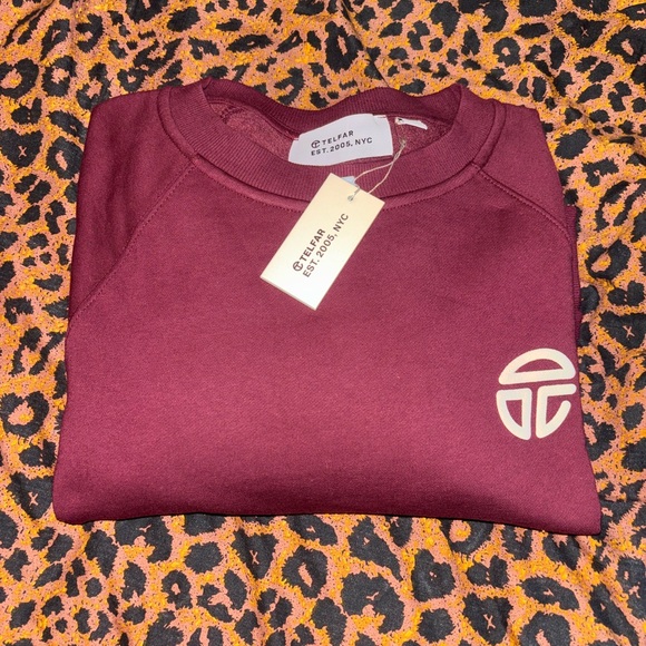 Telfar Crop Crew In Oxblood BRAND NEW W/ TAGS - Picture 1 of 4